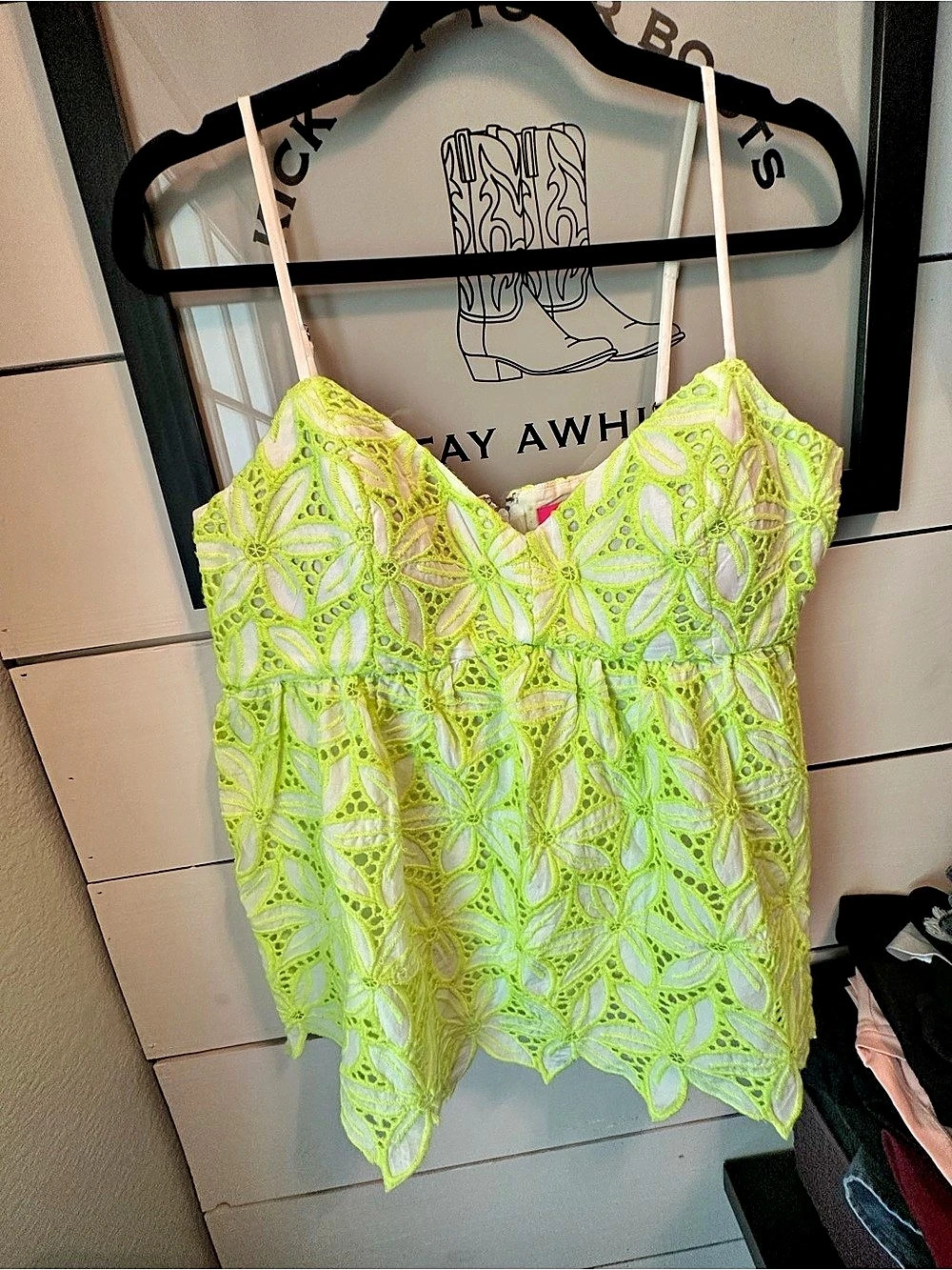 Lilly Pulitzer Floral Camisole in Green & Yellow Size 6 Like New